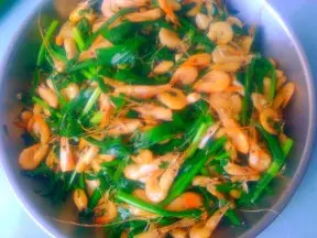 小海蝦炒韭菜