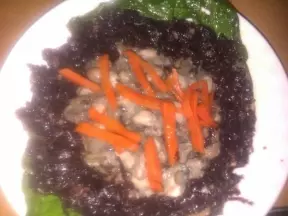 炒海蠣配紫菜