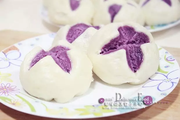 紫薯花開饅頭