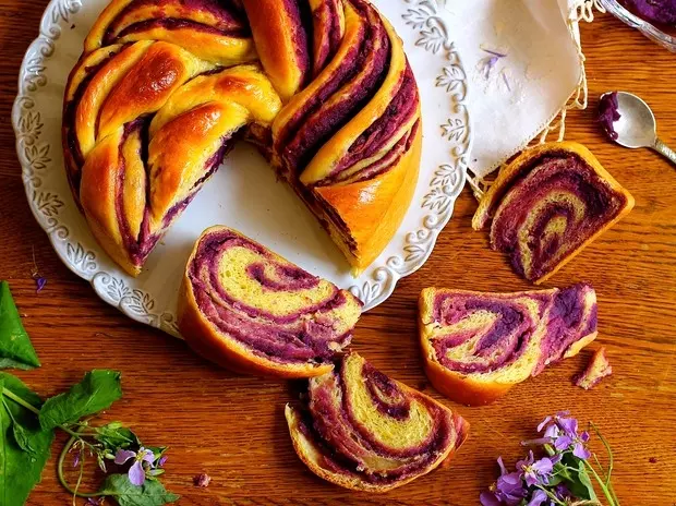 【愛上那抹紫色】紫薯玉帶卷麵包