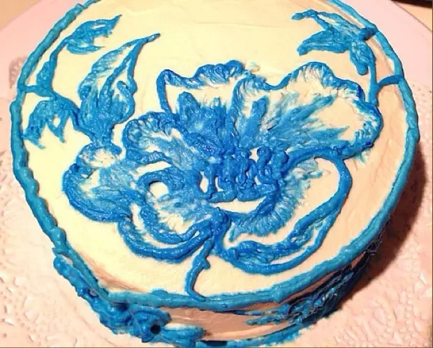 手繪青花瓷蛋糕