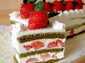 素食綠茶草莓糕
