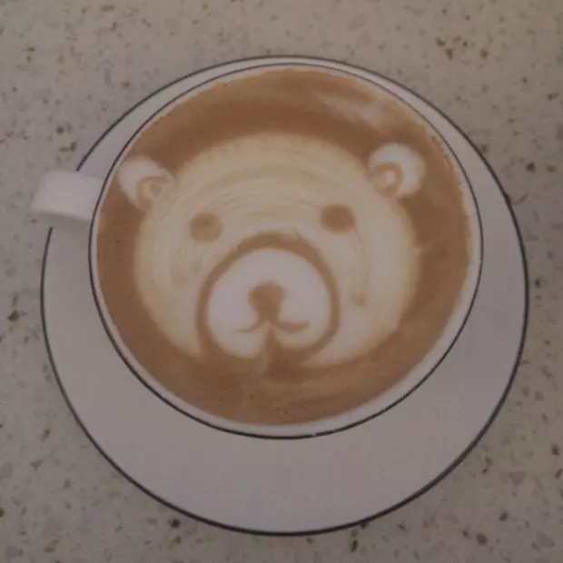 意式咖啡拉花（熊）