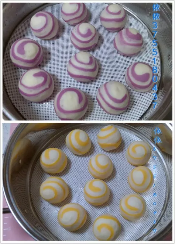 紫薯、南瓜螺旋饅頭