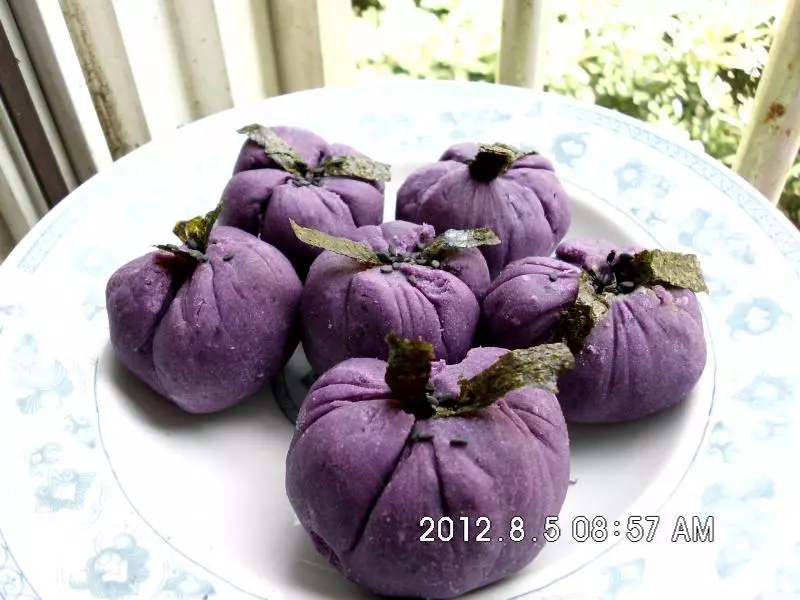 紫薯綠豆海苔團