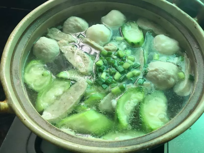 絲瓜豬肉卷／魚丸湯