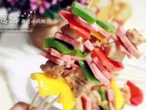 彩椒雞肉火腿串
