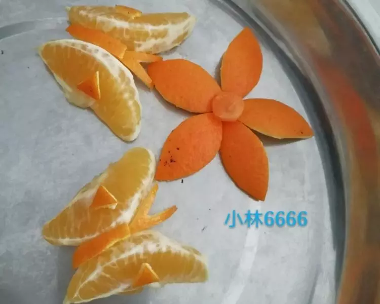 橙子拼盤，蝴蝶造型（創意水果）