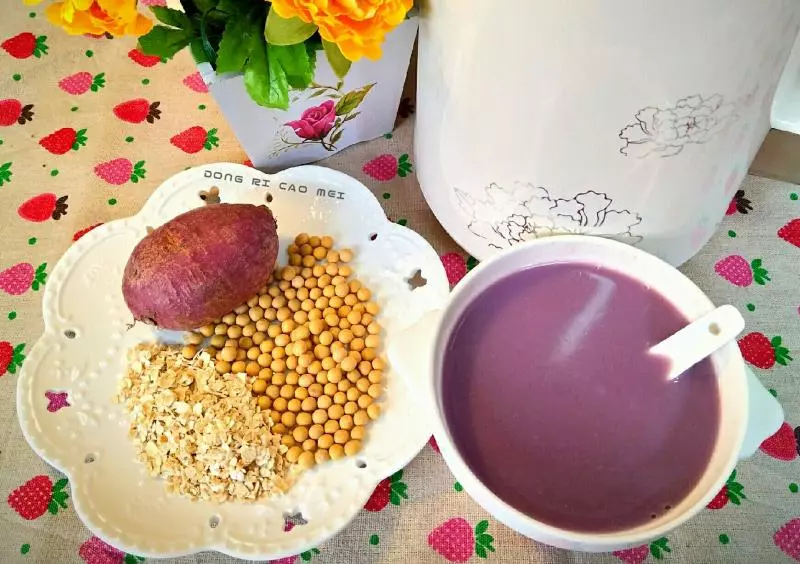 紫薯黃豆麥片豆漿