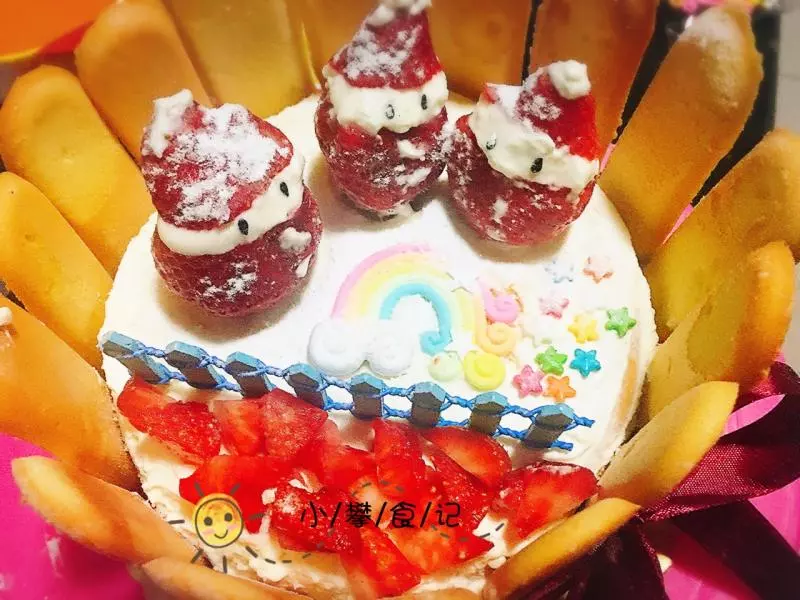 6寸草莓雪人蛋糕(戚風底)