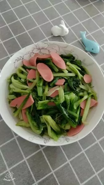清炒火腿油麥菜