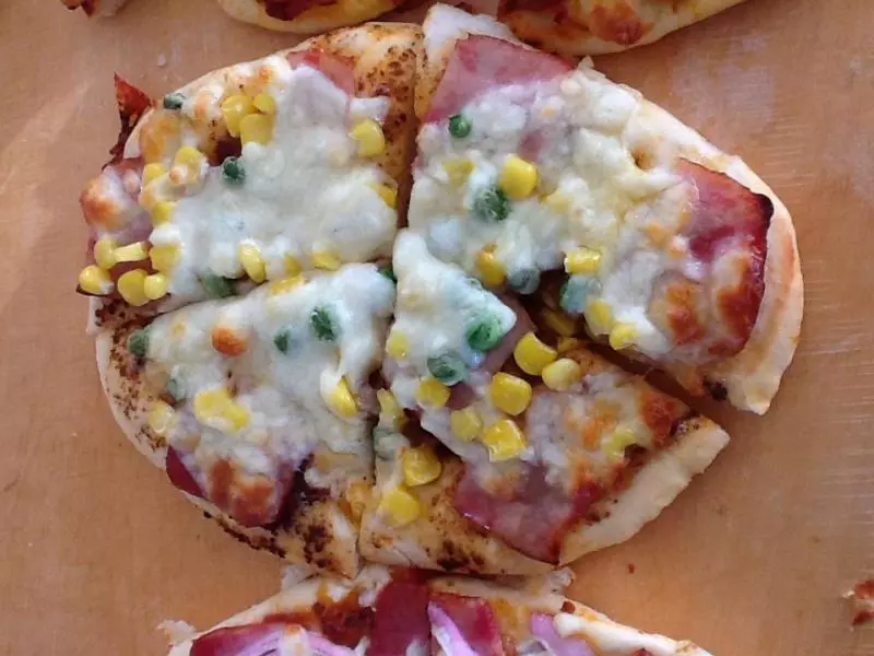 蟹仔醬培根玉米pizza