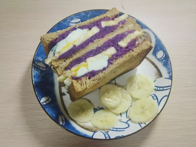 自製紫薯泥雞蛋三明治