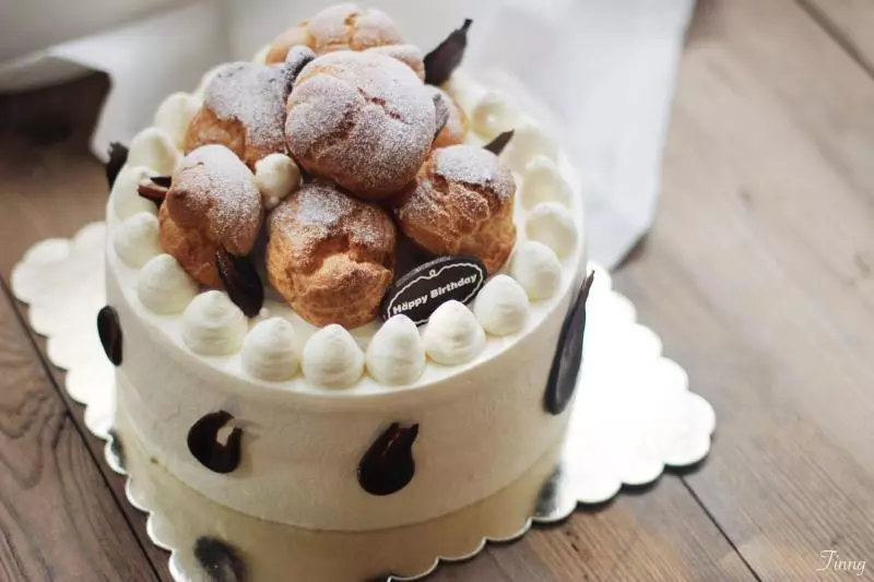 泡芙奶油球~巧克力裝飾tip~簡單蛋糕裝飾~