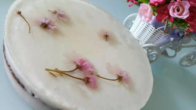 櫻花椰汁紅豆西米糕
