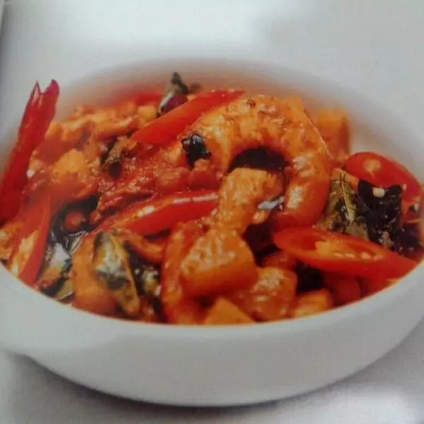 紅咖喱炒鮮蝦