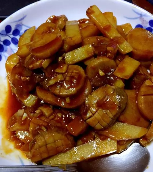 杏鮑菇炒燉土豆條