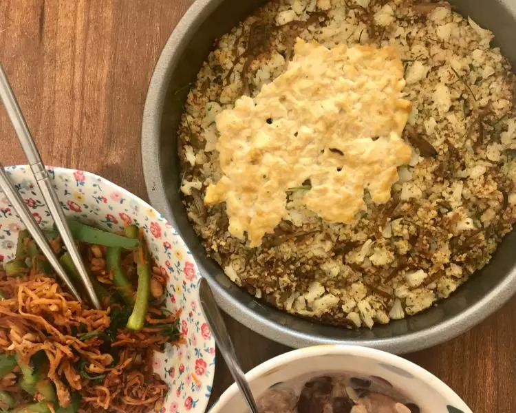 烤米飯和蔬菜
