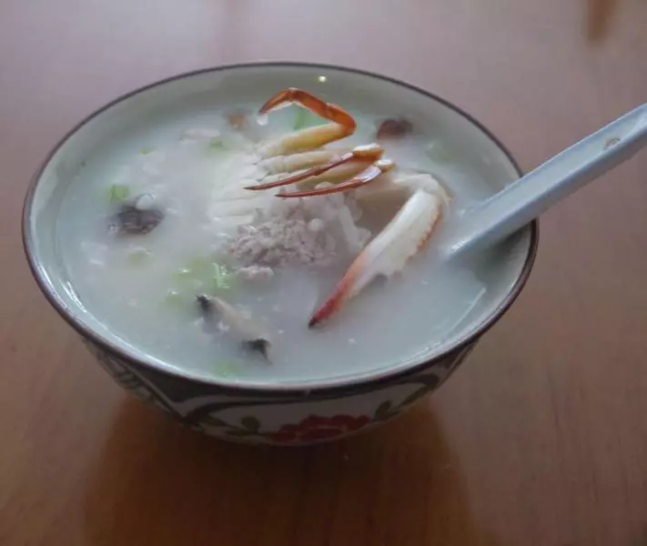 自製潮汕粥--香菇蟹粥