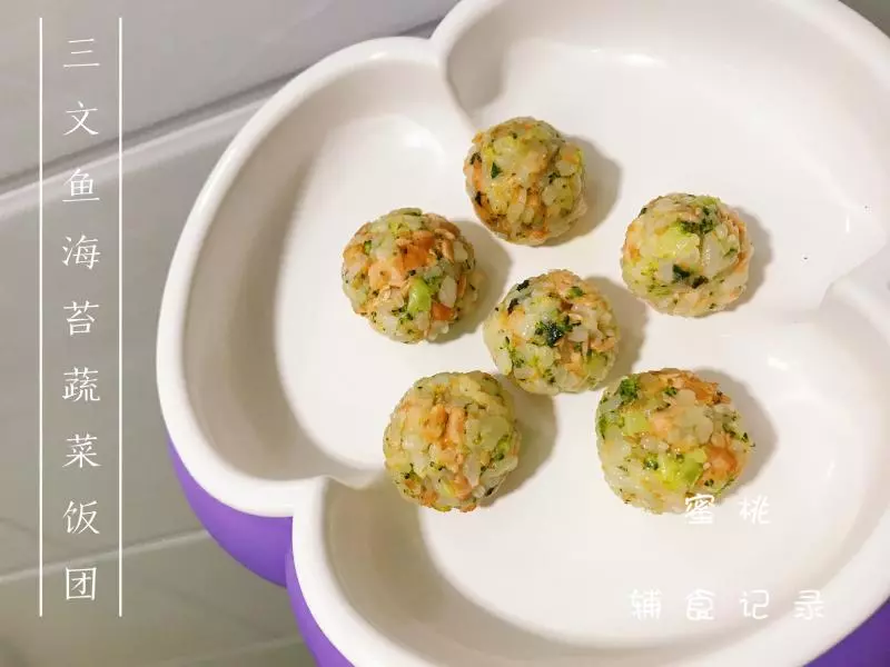 寶寶輔食：三文魚海苔蔬菜飯糰