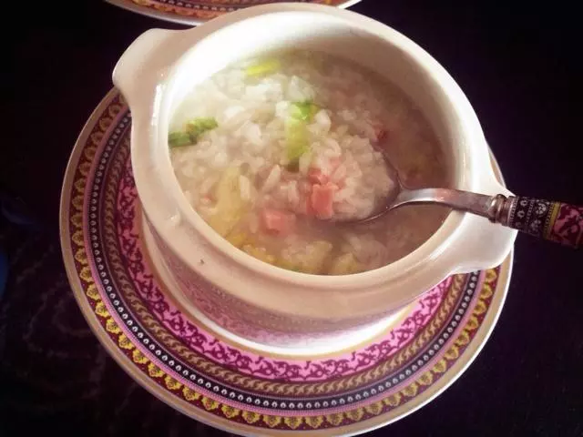 燕窩青菜火腿粥