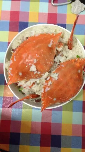 梭子蟹海鮮粥