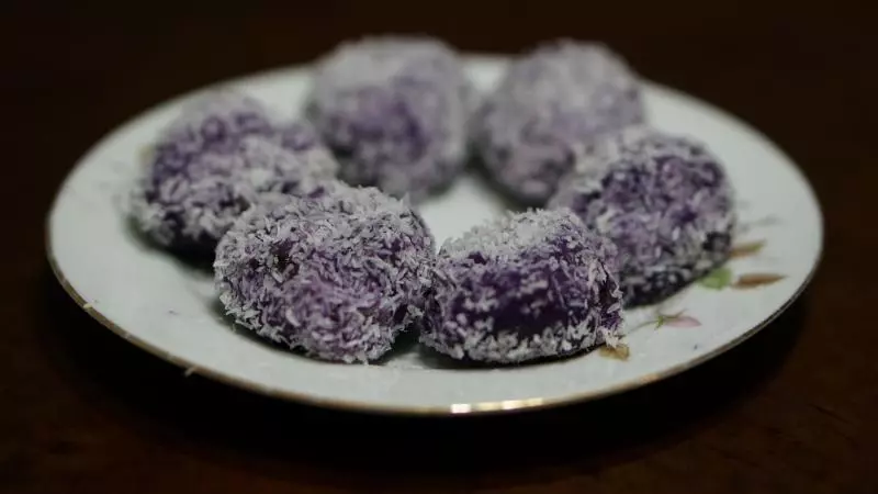 椰蓉紅豆泥紫薯球