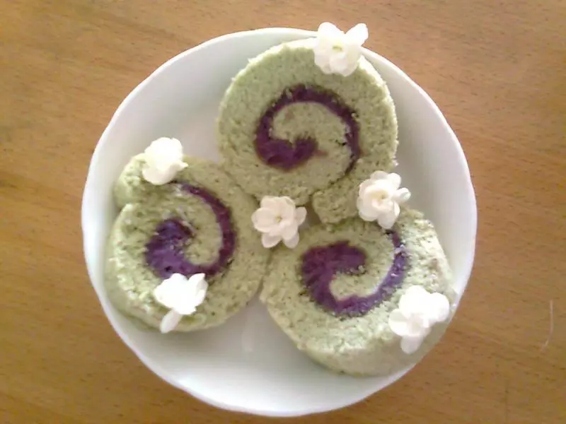 紫薯綠茶蛋糕卷