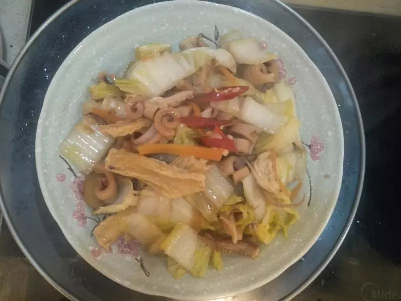 白菜魷魚炒腐竹