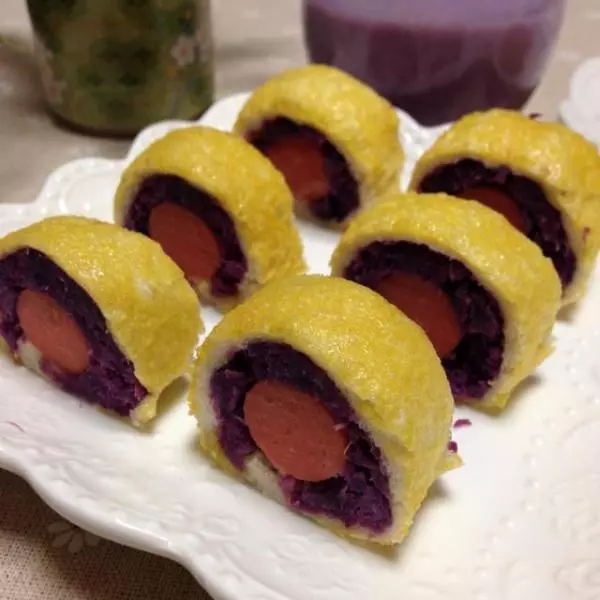 紫薯火腿卷