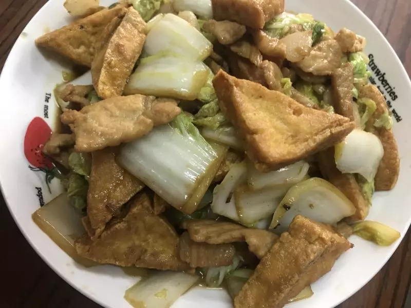 肉片白菜油豆腐