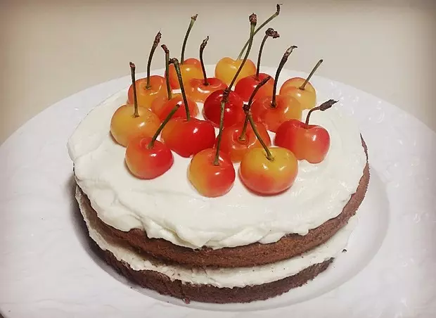 黄樱桃裸蛋糕 Cherry naked cake