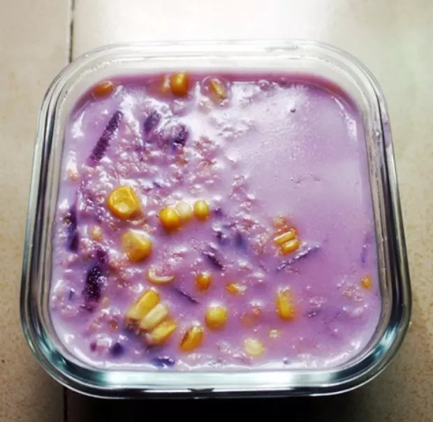 紫薯玉米麦片粥