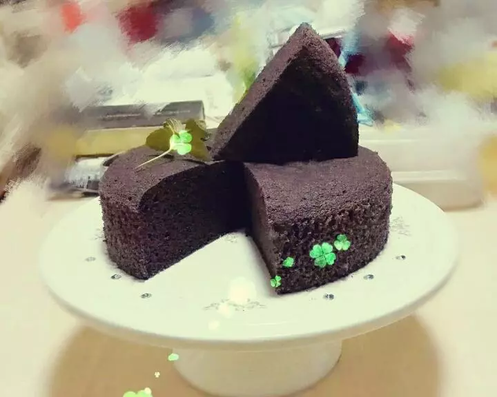 最簡單又好吃的黑米蒸蛋糕(八寸版)