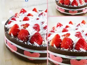 缎带草莓芝士蛋糕