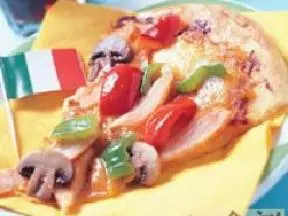 熏鸡肉蘑菇披萨