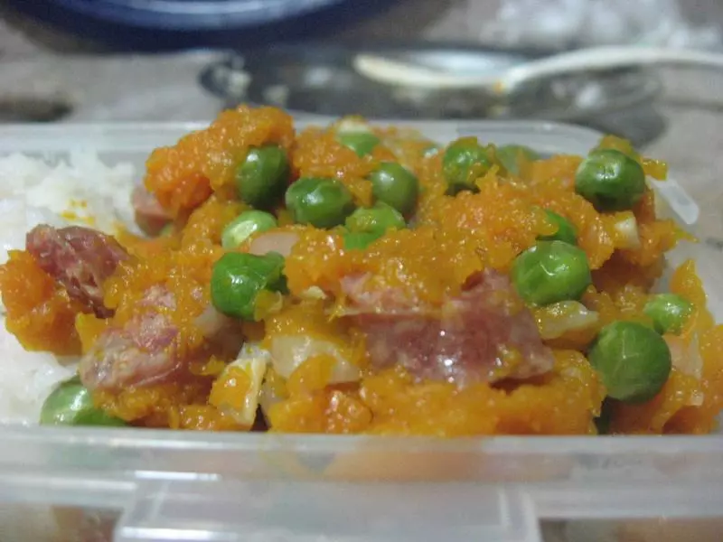 南瓜腊味豌豆饭