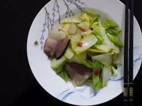 干锅腊肉娃娃菜（少油版）